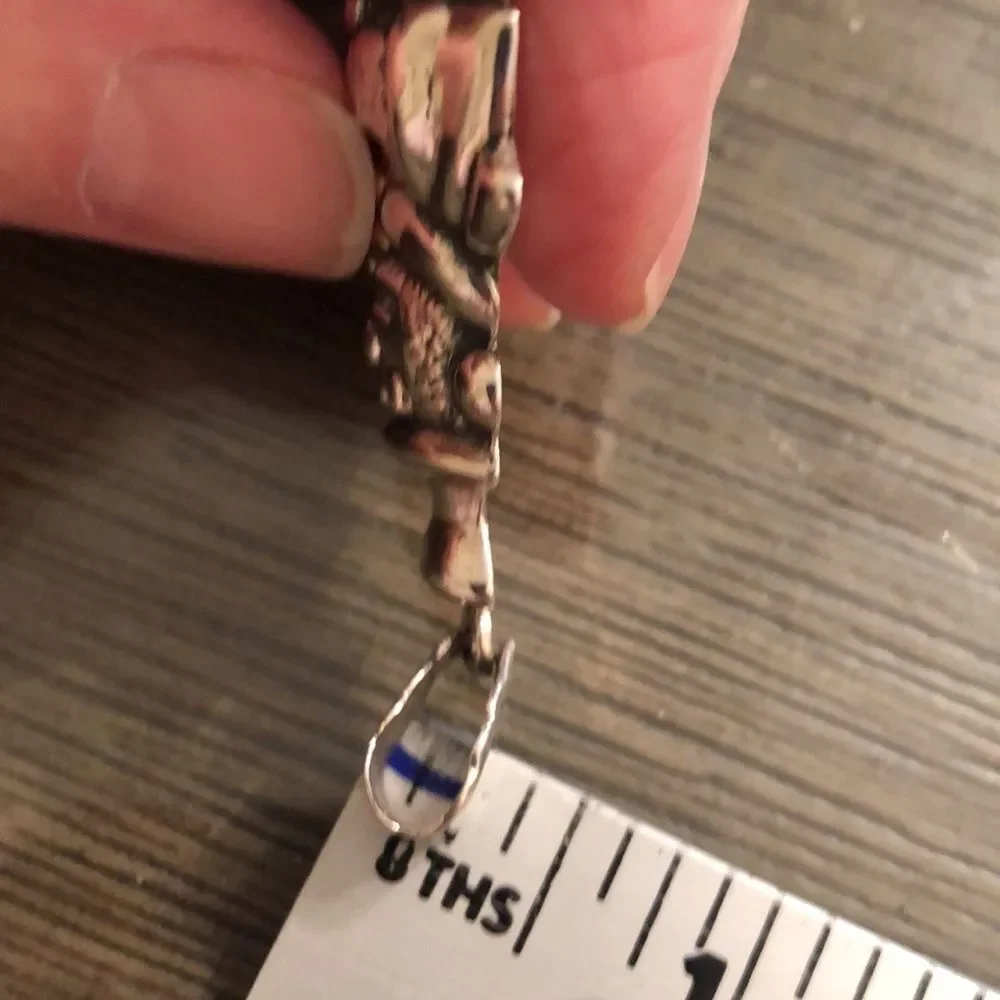 Vintage Sterling Silver Snowman Pendant with Silver Plated Rope Chain
